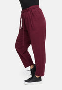 Spodnie z wiązanym paskiem z mieszanki konopi i bawełny 'Elure'