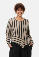 'Sienna' koszula - look w paski, asymetryczna linia A