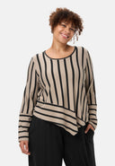 'Sienna' koszula - look w paski, asymetryczna linia A