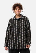 'Karena' Blusenjacke - Baumwoll-Stretch, Streifenlook