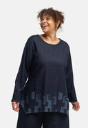 Tunika „Nila” – Dark Denim, nadruk laserowy