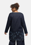 Tunika „Nila” – Dark Denim, nadruk laserowy