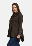 'Brunel' Tunika – krótka forma, szlachetnie strukturyzowana & kołnierzyk koszulowy