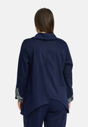 'Delina' Blouse Denim – navy, flowing & with print detail