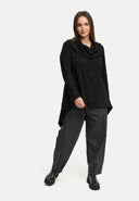 'Brunel' Tunika – krótka forma, szlachetnie strukturyzowana & kołnierzyk koszulowy