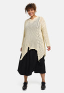 'Cotture' Striktrøje Lang – A-linje i luftig ajourstruktur