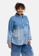 'Sky' Bluse – Premium-Denim, Patch & Stretch